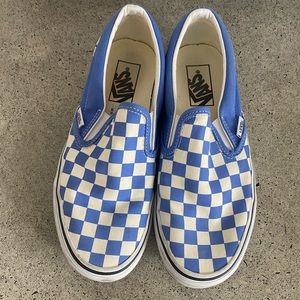 Vans Blue Checkered Slip On Vans
